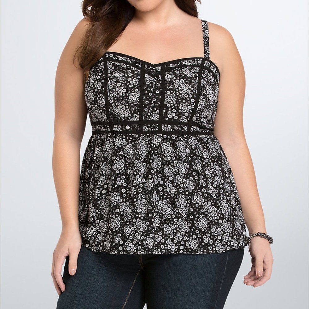 Torrid Floral Chiffon Babydoll Cami